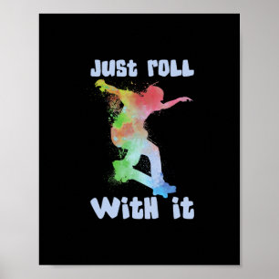 Affiche Skateboard Skateboarder - Skateuse de skateboard