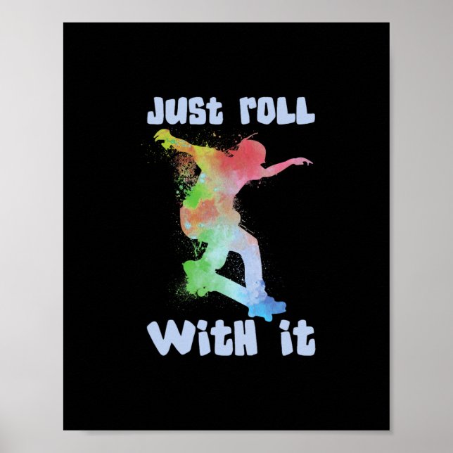 Affiche Skateboard Skateboarder - Skateuse de skateboard  (Devant)