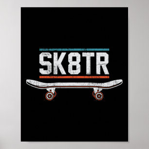 Affiche Skateboard Skateur Skateboardeur Rétro Vintage Ska
