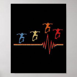 Affiche Skateboard Skateur Skateboarding Battement de coeu