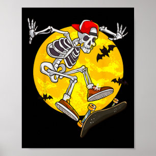 Affiche Skateboard Skeleton Funny Halloween Costume Patina
