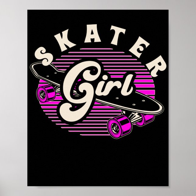 Affiche Skateboarder Skater Girl Skateboard (Devant)