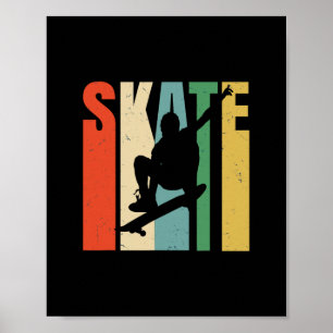 Affiche Skateboardeur Rétro Vintage Skateboard Cool Créati