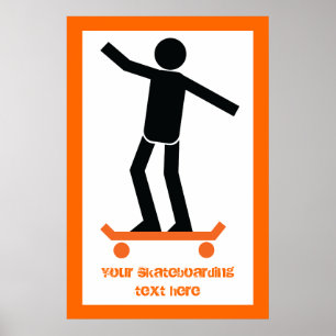 Affiche Skateboardeur sur son skateboard personnalisé