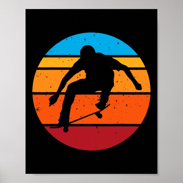 Affiche Skateboarding Boy Trick Retro Skater  (Devant)