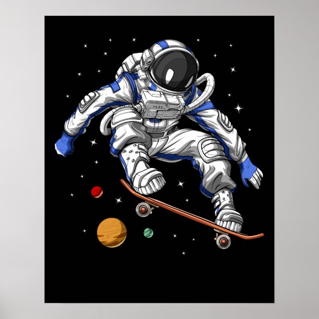 Affiche Skateboarding pour l'astronaute spatial (Devant)