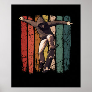 Affiche Skateboarding - Vintage Retro Skateboarder