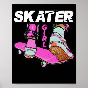 Affiche Skater Skateboard Skateboard pour filles