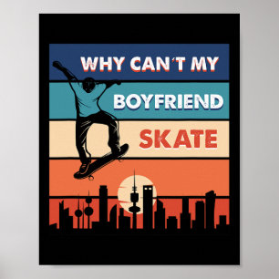 Affiche Skateur de la ville au coucher du soleil rétro