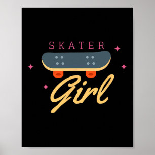 Affiche Skateur Planche à roulettes Patinage pour fille ca