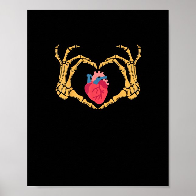 Affiche Skeleton Anatomie du coeur de la main Cardiac Cvic (Devant)