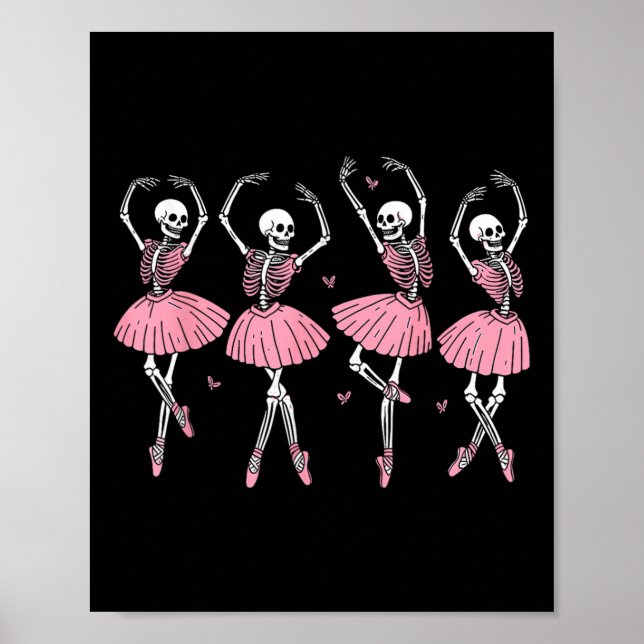 Affiche Skeleton Ballerinas Ballet Dance mignonne Fille Ha (Devant)