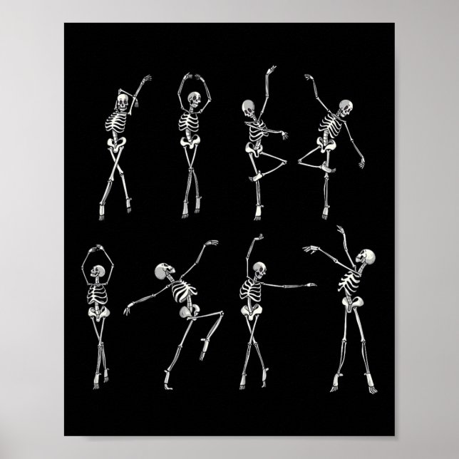 Affiche Skeleton Ballerinas Halloween Costume Ballet Girl (Devant)