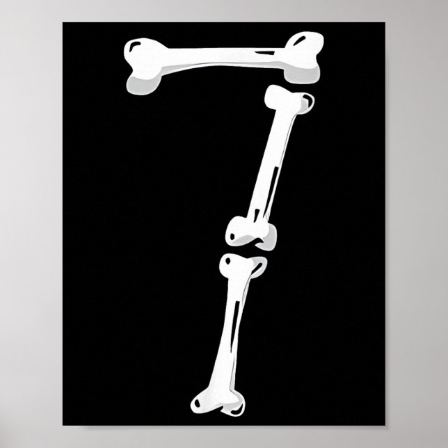 Affiche Skeleton Bone Number 7 Creepy Number 67 Six Seven  (Devant)
