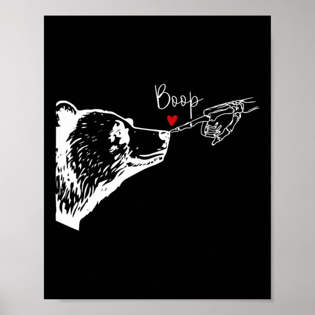 Affiche Skeleton Boop Bear Drôle Halloween Fille Hommes Fe (Devant)