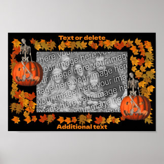 Affiche Skeleton Cadre Halloween Ajouter Votre Photo