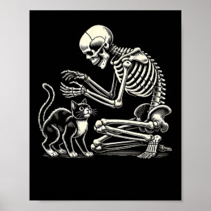 Affiche Skeleton Cat Art For Men Femme Feline Costume Hall