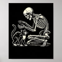 Skeleton Cat Art For Men Femme Feline Costume Hall