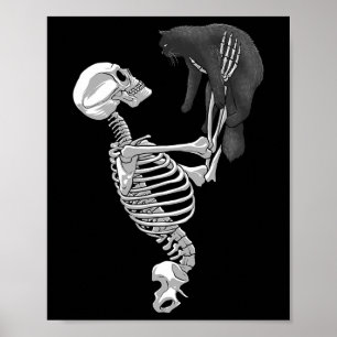 Affiche Skeleton Cat Art For Men Femme Feline Costume Hall