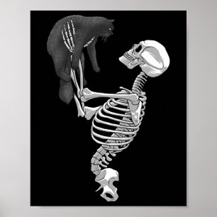 Affiche Skeleton Cat Art For Men Femme Feline Costume Hall