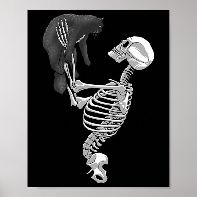 Affiche Skeleton Cat Art For Men Femme Feline Costume Hall (Devant)