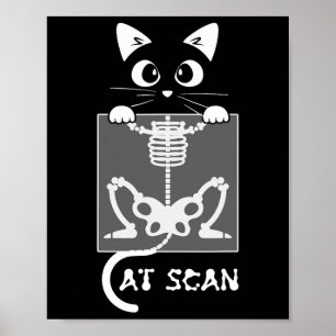 Affiche Skeleton Cat Scan Ct Scaning Funny X Ray Pun mème