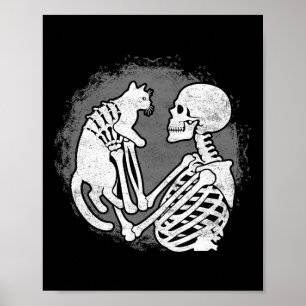 Affiche Skeleton Chat Crâne Kitty mignonne Halloween Homme