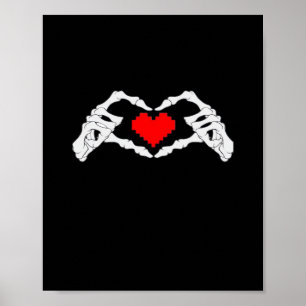 Affiche Skeleton Coeur Et Mème Mains
