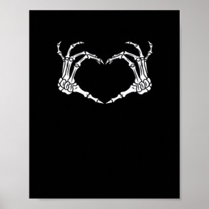 Affiche Skeleton Coeur main Halloween Design