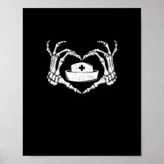 Affiche Skeleton Coeur main Lazy Costume d'Halloween Drôle