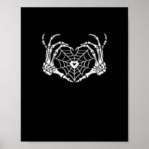 Affiche Skeleton Coeur main Spiderweb Halloween Cobweb Par