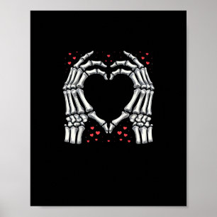 Affiche Skeleton Coeur main Valentines Jour Drôle Couple