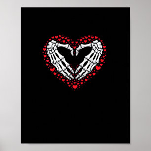 Affiche Skeleton Coeur main Valentines Jour Drôle Couple C