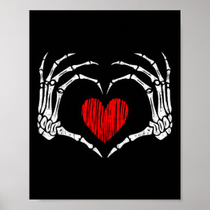 Affiche Skeleton Coeur main Valentines Jour Drôle Femmes E