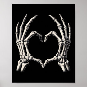 Affiche Skeleton Coeur main Xray Retro Funny Halloween Cos