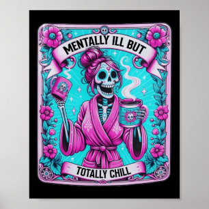 Affiche Skeleton Coffee Tarot Card Mental Mll Mais Totale