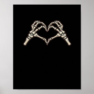 Affiche Skeleton conception de coeur main
