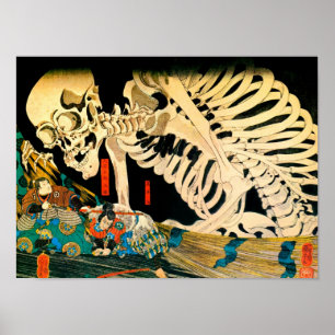 Affiche Skeleton convoqué par Witch Kuniyoshi Fine Art