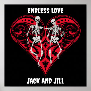 Affiche Skeleton Couple Personnalisé