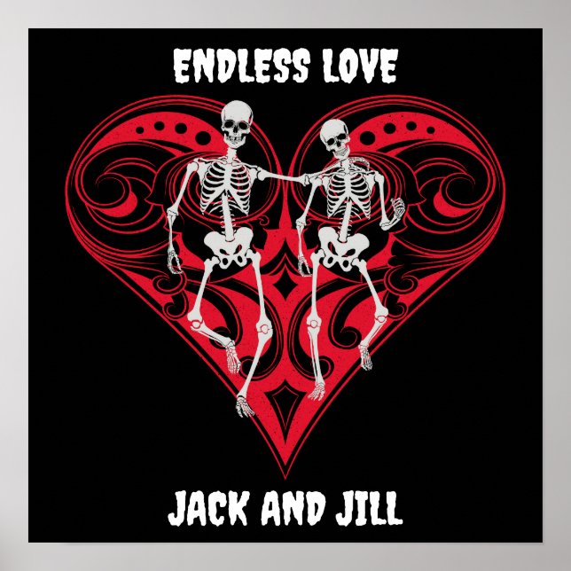 Affiche Skeleton Couple Personnalisé (Devant)