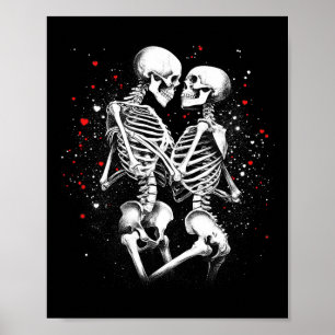 Affiche Skeleton Couple pour la Saint Valentin d'Halloween