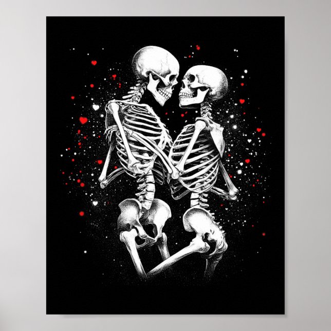 Affiche Skeleton Couple pour la Saint Valentin d'Halloween (Devant)