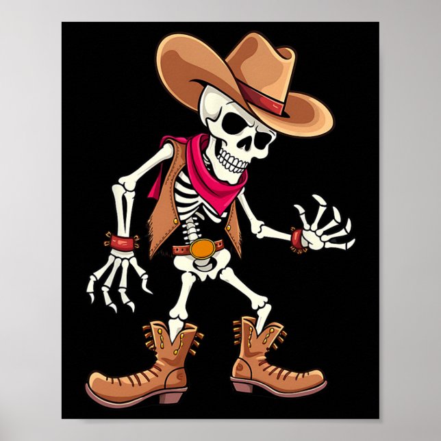 Affiche Skeleton Cowboy Halloween Costume Enfants Garçons  (Devant)