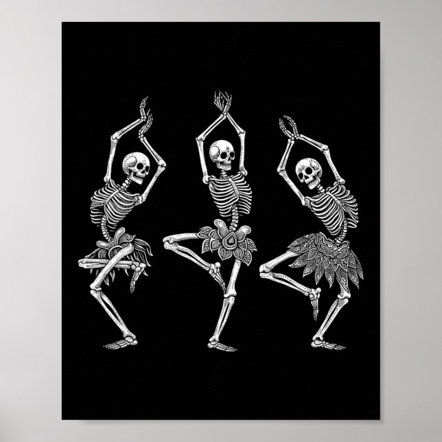Affiche Skeleton Dance Ballet Flats Ballet Halloween Costu (Devant)