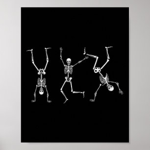 Affiche Skeleton Dance Challenge Halloween effrayant Skele