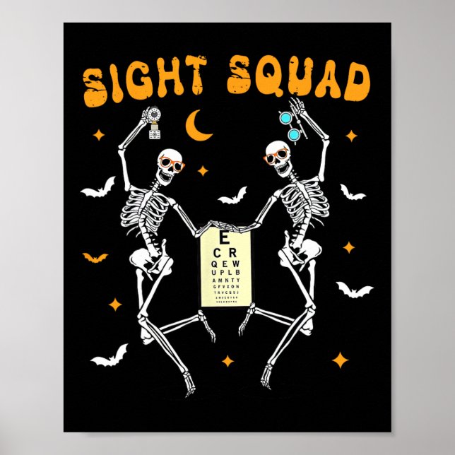 Affiche Skeleton Dancing Sight Squad Halloween Optométrist (Devant)