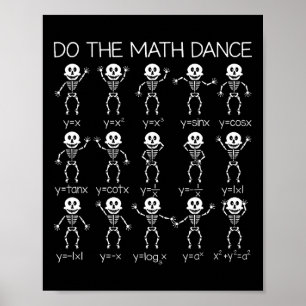 Affiche Skeleton Danser Figures Equation Math Enseignant H