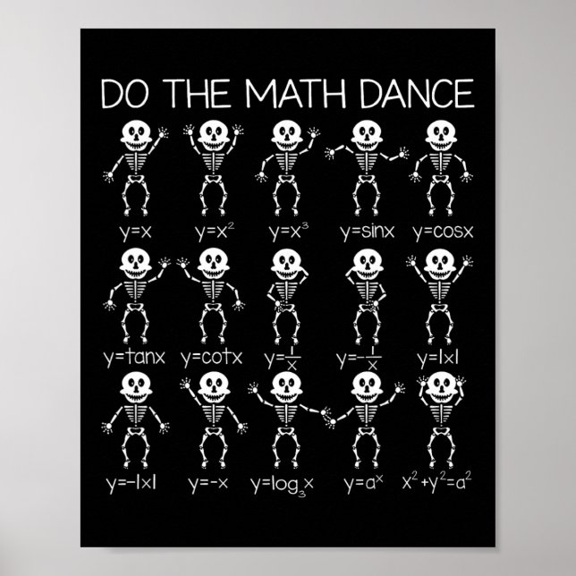 Affiche Skeleton Danser Figures Equation Math Enseignant H (Devant)