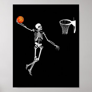 Affiche Skeleton de basket Halloween Skeleto de danse Art-