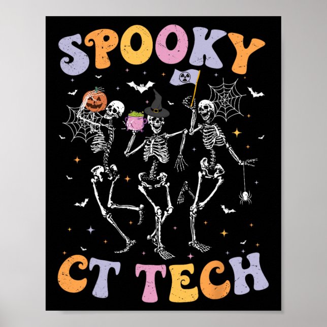 Affiche Skeleton Éffrayant Ct Tech informatique Tomographi (Devant)